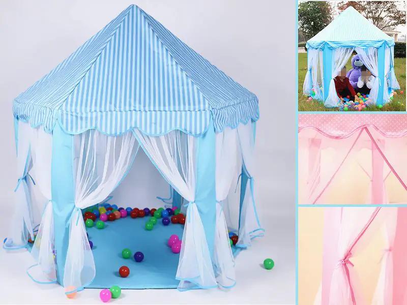 Fancy Hexagon Kids' Play Tent - BLUE by dealonline.co.nz