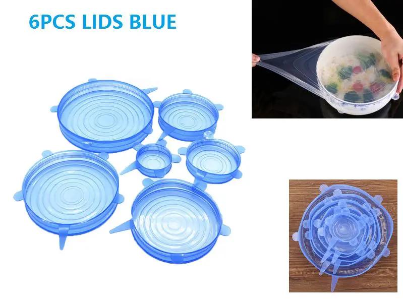 6Pcs Universal Silicone Stretch Suction Pot Lids Kitchen Cover Pan Bowl Stopper by dealonline.co.nz