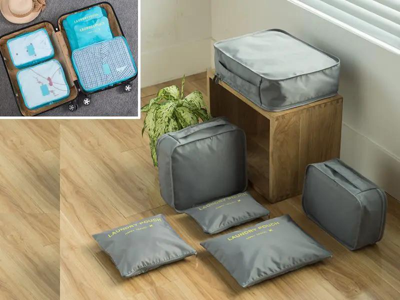 6Pcs Travel Storage Bag Set for Clothes Luggage Packing Cube Organizer Suitcase by dealonline.co.nz