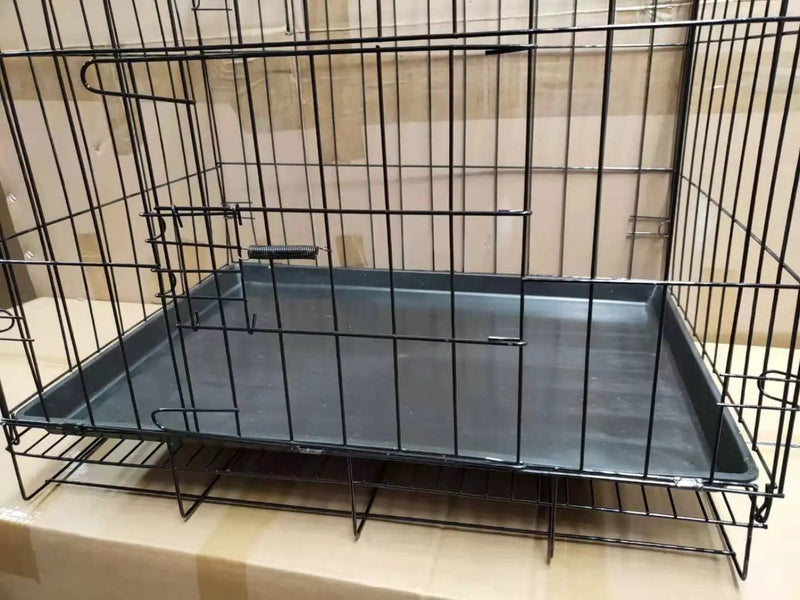 Pet Cage - 50CM Wide Collapsible Metal Pet Cage BLACK by dealonline.co.nz