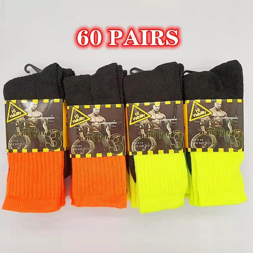 (60 Pairs) High Visible Safety Work Socks Cushioned Socks by dealonline.co.nz