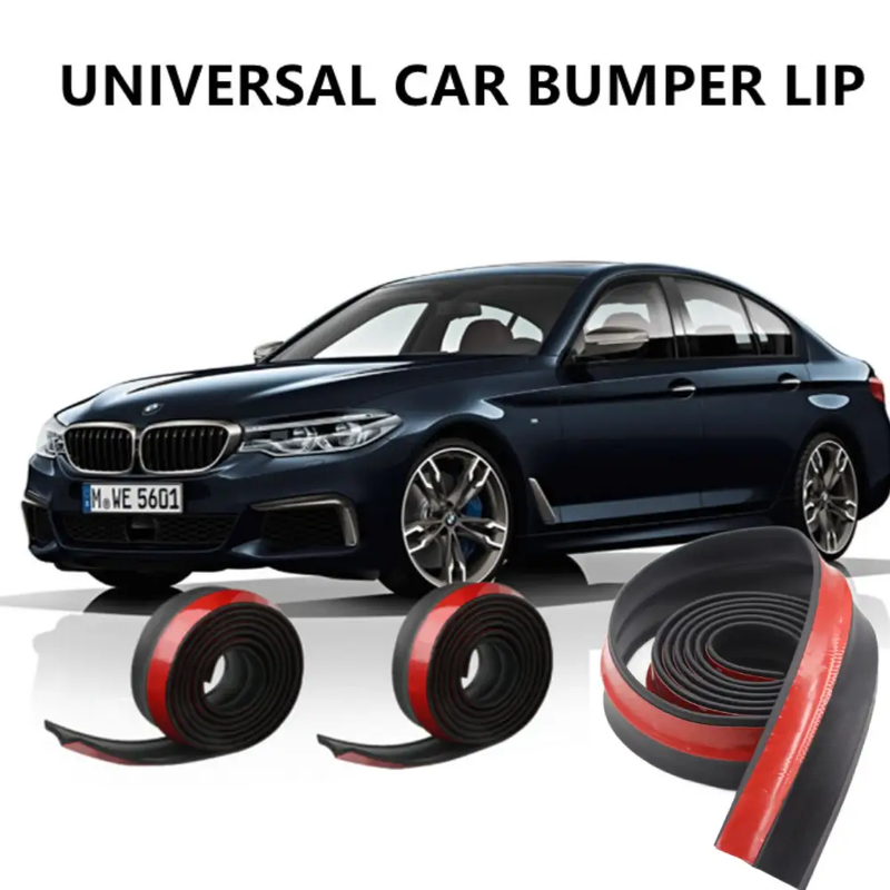 Car Front Bumper Lip Skirt Protector Splitter Body Spoiler Rubber Universal 2.5M by salelink.co.nz