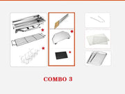 Foldable Stainless Steel BBQ Stove Grill Combo 3 by dealonline.co.nz