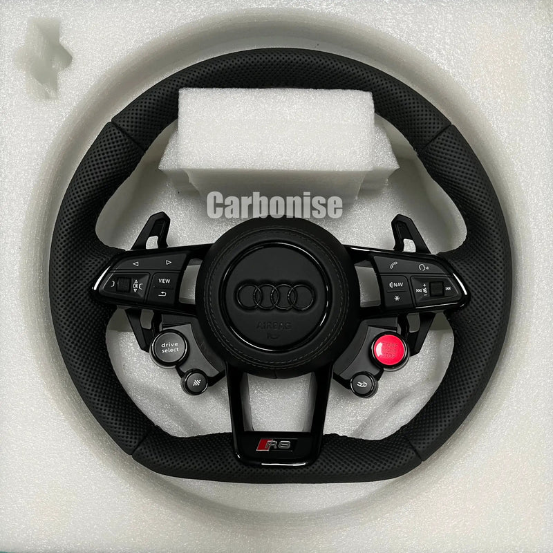 Audi Steering Wheel (Perforated Leather) R8 Style #01 by CARBONISE