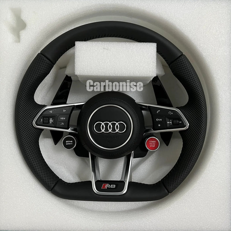 Audi Steering Wheel (Perforated Leather +Leather) R8 Style #02 by CARBONISE