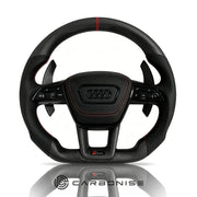 Audi Steering Wheel (Matte Carbon Fiber +Perforated Leather) #20 by CARBONISE