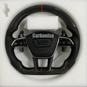 Audi Steering Wheel (Carbon Fiber+Perforated Leather) #22 by CARBONISE
