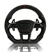 Audi Steering Wheel (Carbon Fiber+Perforated Leather) #22 by CARBONISE