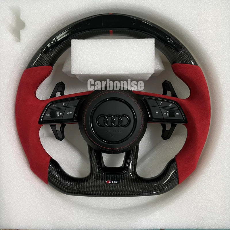 Audi Steering Wheel (Carbon Fiber +Alcantara) #05 by CARBONISE