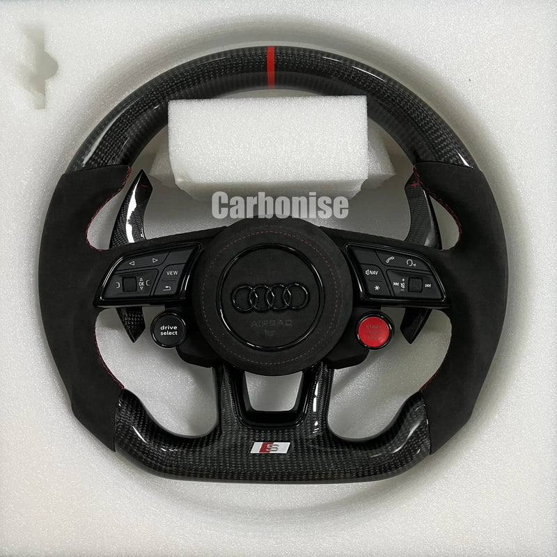Audi Steering Wheel (Carbon Fiber +Alcantara) #08 by CARBONISE