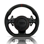 Audi Steering Wheel (Carbon Fiber+Perforated Leather) #01 by CARBONISE