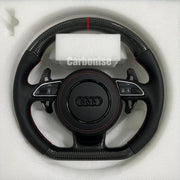 Audi Steering Wheel (Carbon Fiber+Perforated Leather) #01 by CARBONISE