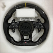 Audi Steering Wheel (Carbon Fiber +Perforated Leather) #09 by CARBONISE