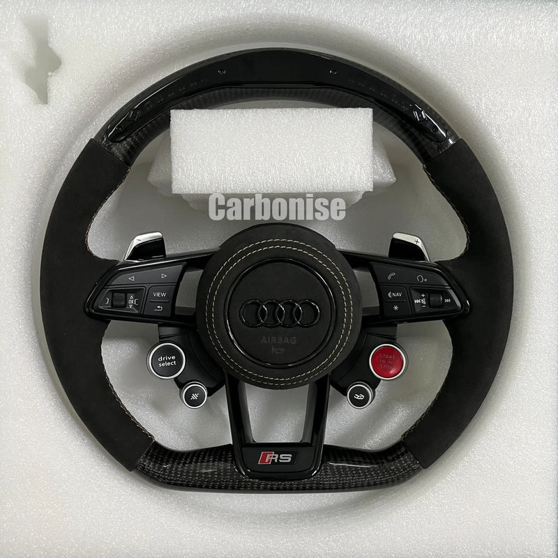 Audi steering wheel (Carbon Fiber+Alcantara) R8 Style #08 by CARBONISE