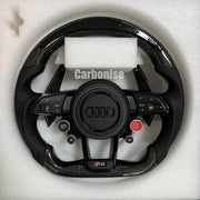 Audi Steering Wheel (Carbon Fiber+Perforated Leather) R8 Style #09 by CARBONISE