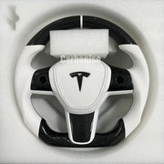 Tesla Steering Wheel (Carbon Fiber+Leather) #02 by CARBONISE