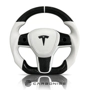 Tesla Steering Wheel (Carbon Fiber+Leather) #02 by CARBONISE