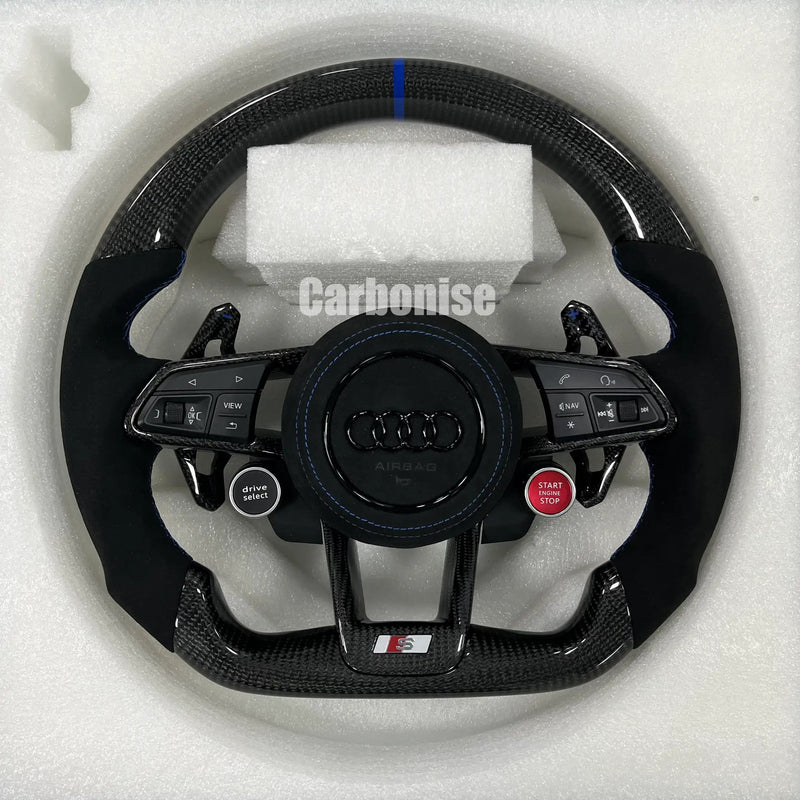 Audi Steering Wheel (Carbon Fiber+Alcantara) R8 Style #10 by CARBONISE