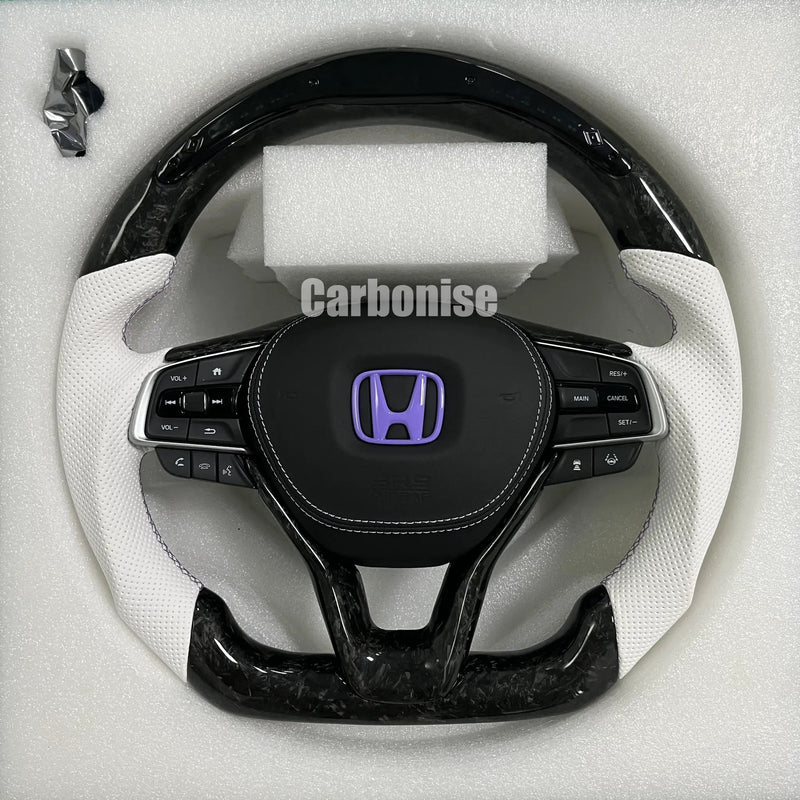 Honda Steering Wheel (Forged Carbon Fiber+Perforated Leather) @2 by CARBONISE
