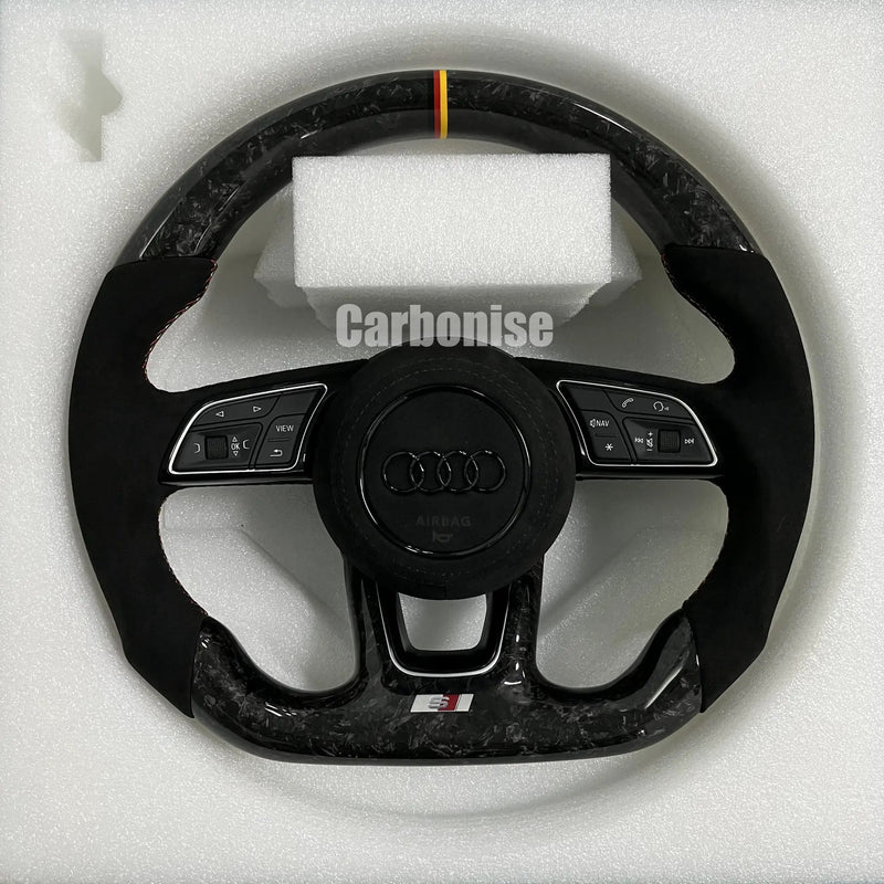 Audi Steering Wheel (Forged Carbon Fiber+Alcantara) #15 by CARBONISE
