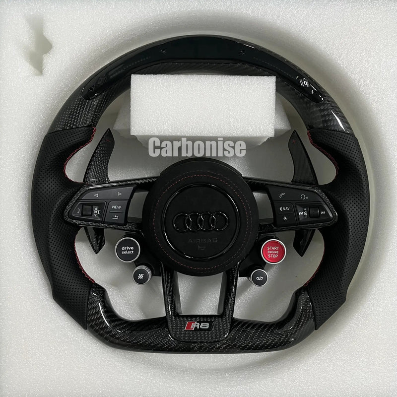 Audi Steering wheel ( Carbon Fiber+Perforated Leather) R8 Style#11 by CARBONISE