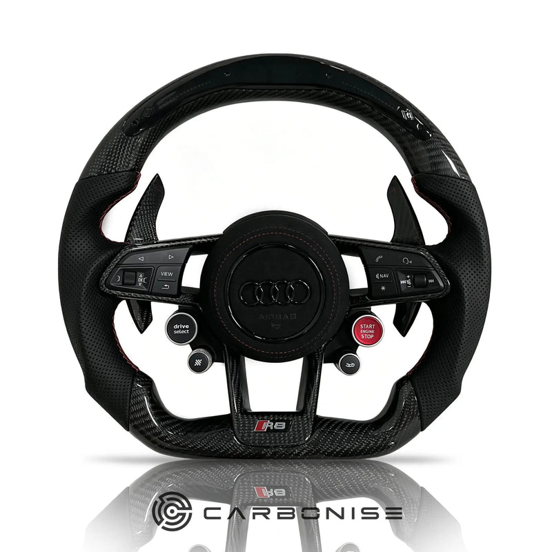 Audi Steering wheel ( Carbon Fiber+Perforated Leather) R8 Style#11 by CARBONISE