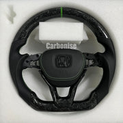 Honda Steering Wheel (Forged Carbon Fiber+Perforated Leather) @4 by CARBONISE