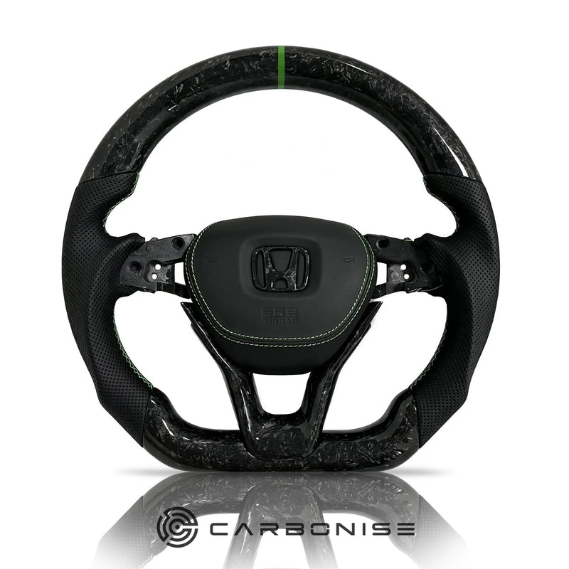 Honda Steering Wheel (Forged Carbon Fiber+Perforated Leather) @4 by CARBONISE