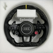 Audi Steering Wheel (Forged Carbon+ Smooth Leather) R8 Style #11 by CARBONISE