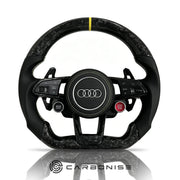 Audi Steering Wheel (Forged Carbon+ Smooth Leather) R8 Style #11 by CARBONISE