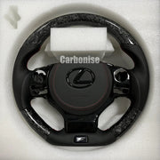 Lexus CT/IS/RC/NX Steering Wheel (Forged Carbon Fiber+Perforated Leather) by CARBONISE