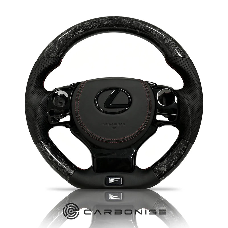 Lexus CT/IS/RC/NX Steering Wheel (Forged Carbon Fiber+Perforated Leather) by CARBONISE