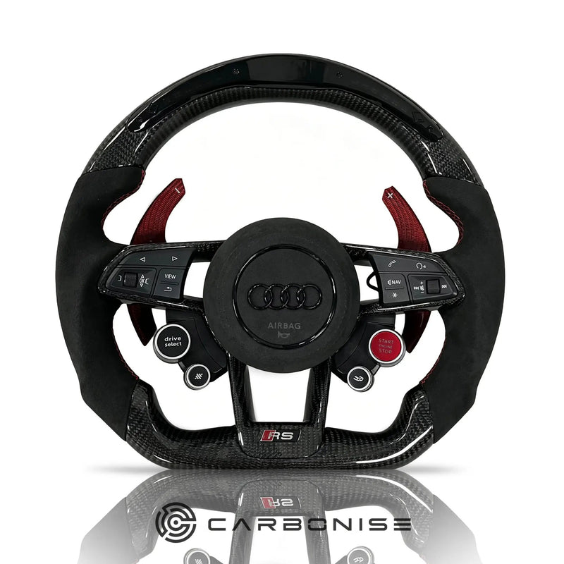 Audi steering wheel (Carbon Fiber+Alcantara)R8 Style #12 by CARBONISE