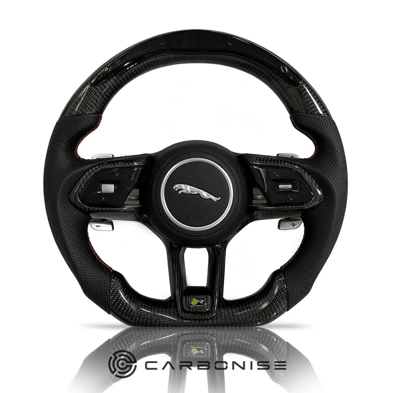 Jaguar Steering Wheel (Carbon Fiber+Perforated Leather) @1 by CARBONISE