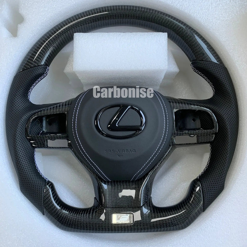 Lexus LX/RC/IS Steering Wheel (Carbon Fiber+Perforated Leather) @1 by CARBONISE