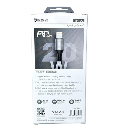 Maxguard 1m 20W Type-C to Lightning cable M41LC by 9eight5