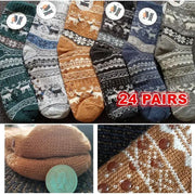 24 Pairs Mens Slipper Fuzzy Socks Winter Super Warm Soft Socks with Grippers by dealonline.co.nz