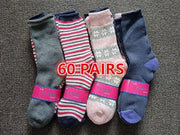dealonline.co.nz dealonlinenz 60 Pairs Women's Thick Thermal Crew Socks, Size 6-10 60 Pairs Women's Thick Thermal Crew Socks, Size 6-10
