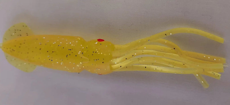 Yellow 12.5cm Lumo Coloured Fishing Octopus Skirts (Pkt of 3) by NZ Diver
