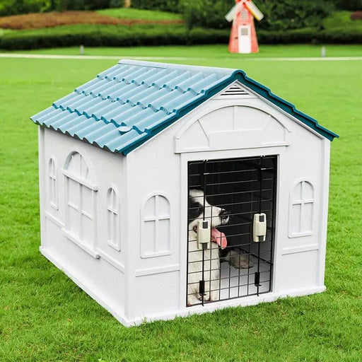 Weatherproof Pet Dog House Plastic Dog Kennel for Indoor Outdoor Animal Shelter by dealonline.co.nz