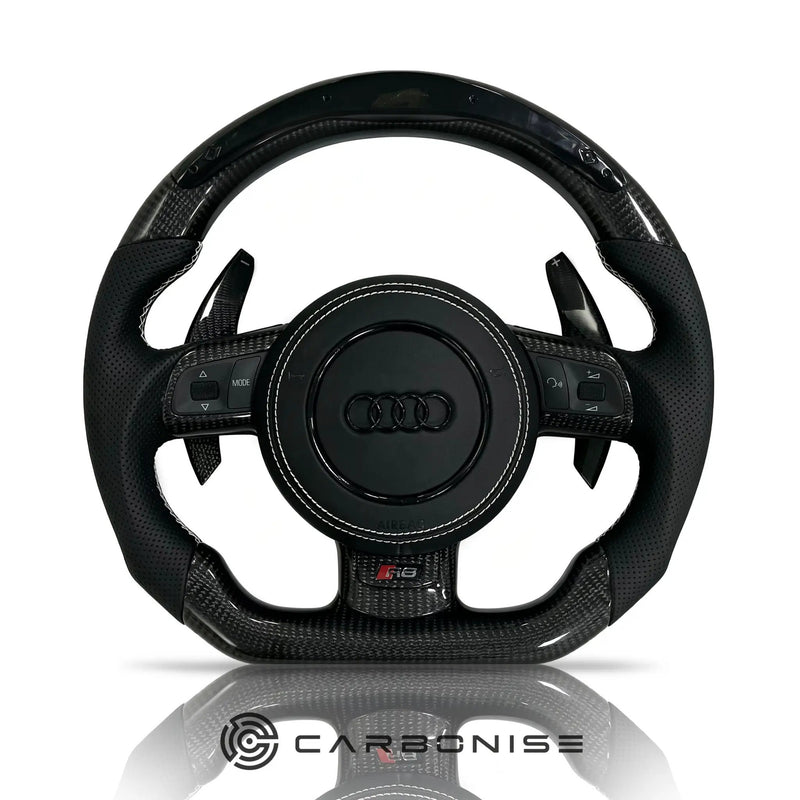 Audi Steering Wheel (Carbon Fiber +Perforated Leather) #04 by CARBONISE