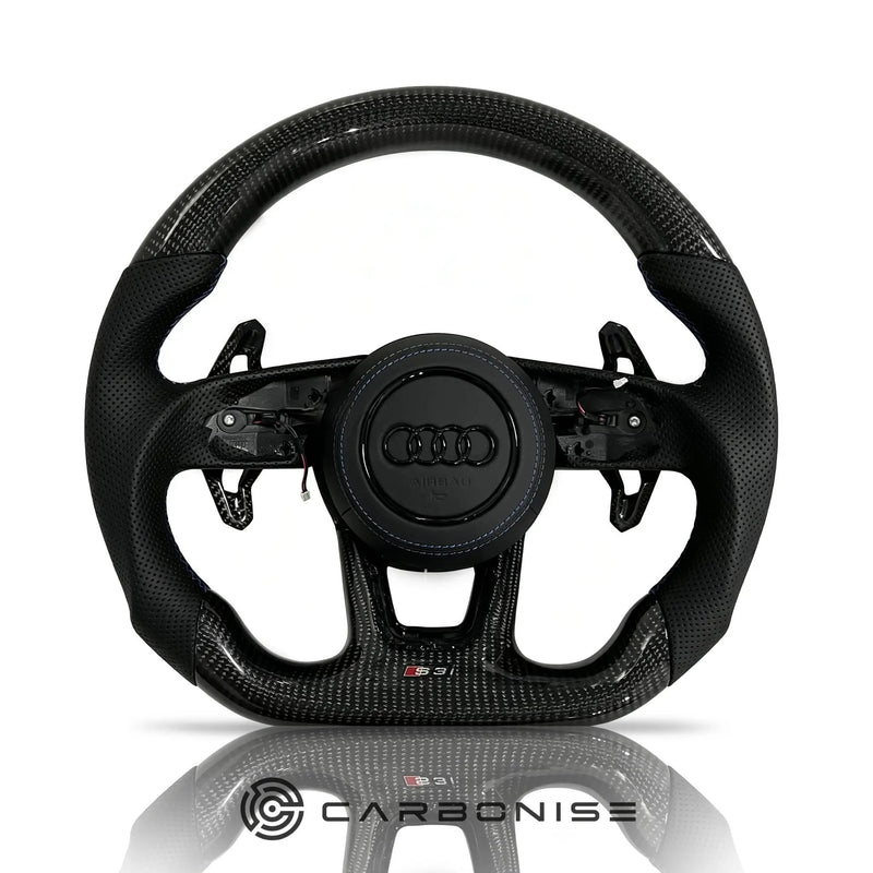 Audi Steering Wheel (Carbon Fiber+Perforated Leather) #15 by CARBONISE