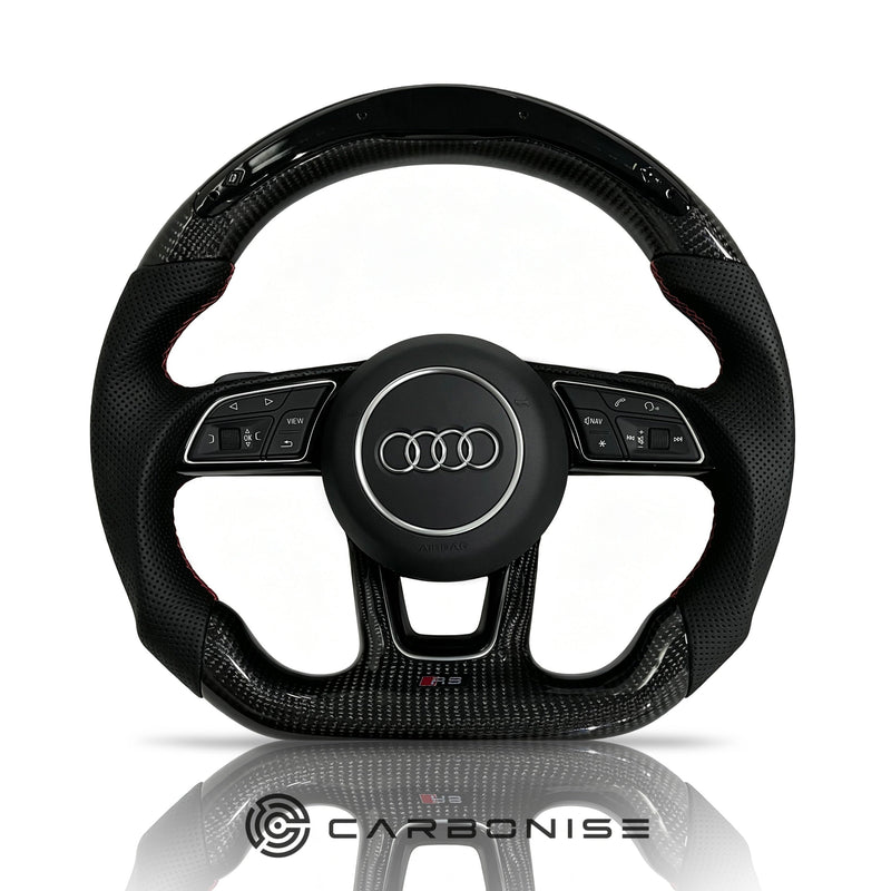 Audi Steering Wheel (Carbon Fiber+Perforated Leather) #16 by CARBONISE