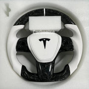 Tesla Steering Wheel (Forged Carbon Fiber+Smooth Leather)#10 by CARBONISE