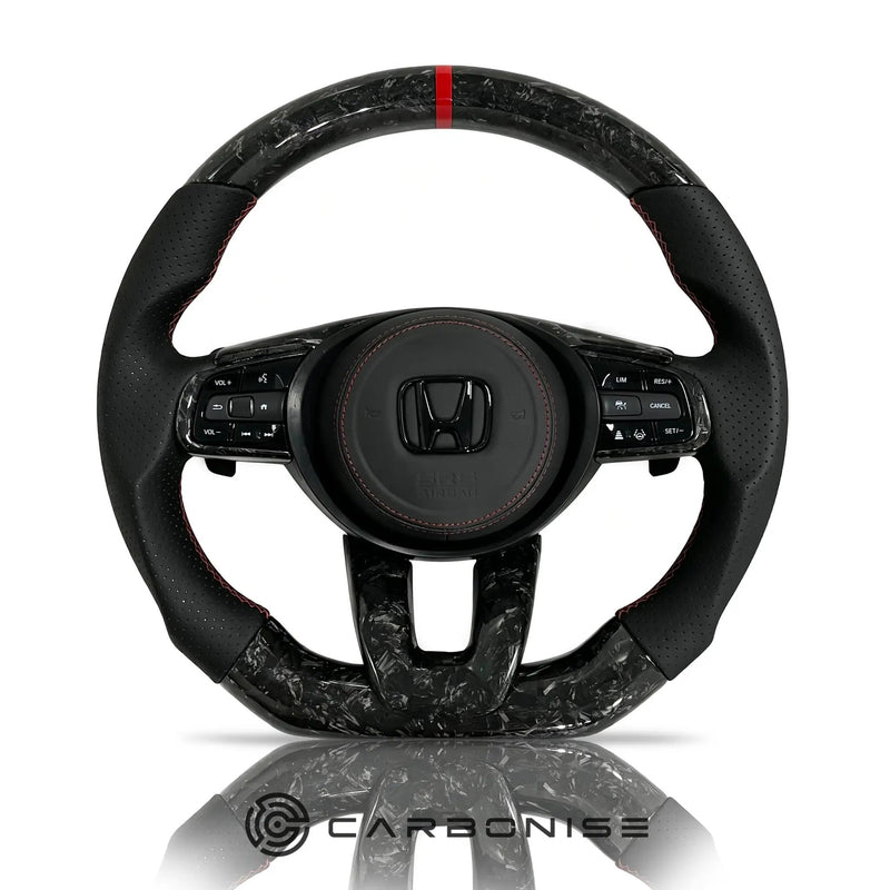 Honda Steering Wheel (Forged Carbon Fiber+Perforated Leather) @5 by CARBONISE