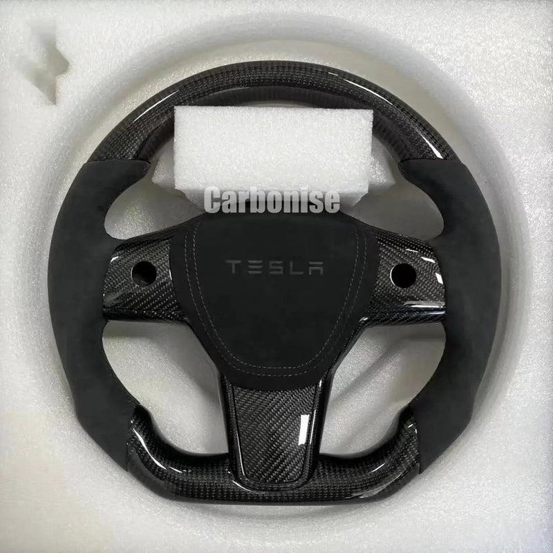 Tesla Carbon Fiber Steering Wheel by CARBONISE