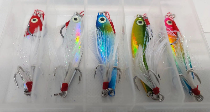 5 x15 gram Lures with Tackle Box for Trout Salmon Kahawai by NZ Diver
