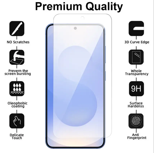 Samsung Galaxy S21 FE Clear Tempered Glass Screen Protector by techplus