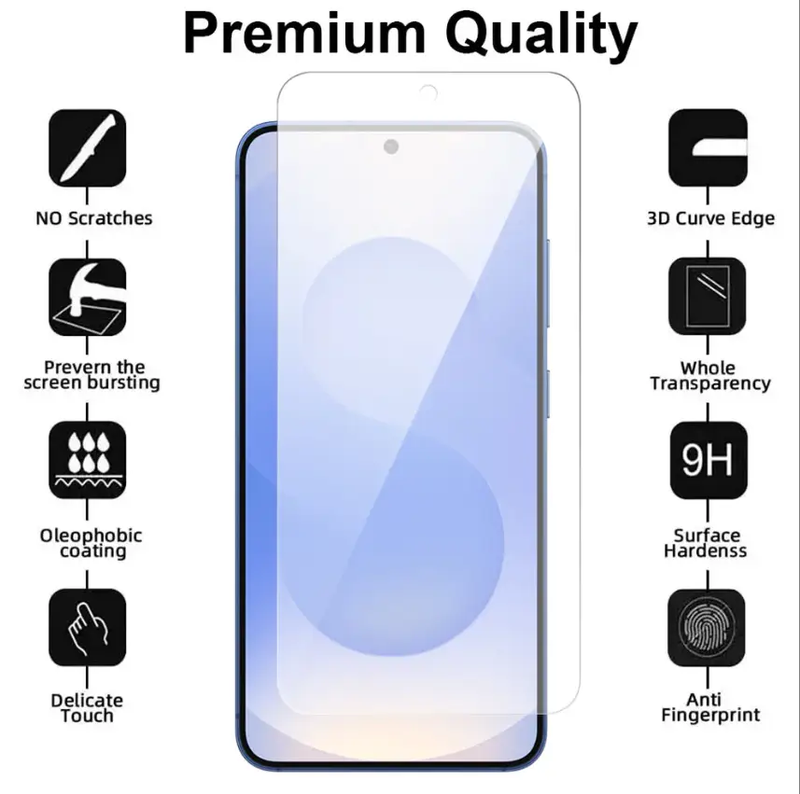 Samsung Galaxy S24 Clear Tempered Glass Screen Protector by techplus