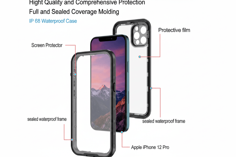 techplus iPhone 13 Pro Waterproof Case Redpepper Full Protective Cover TechPlus iPhone 13 Pro Waterproof Case Redpepper
